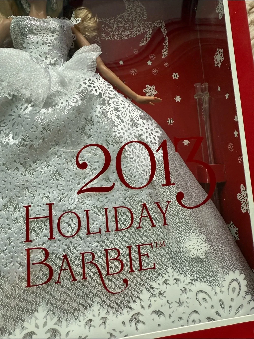 Barbie 2013 Holiday Barbie in White and Red Collector Box